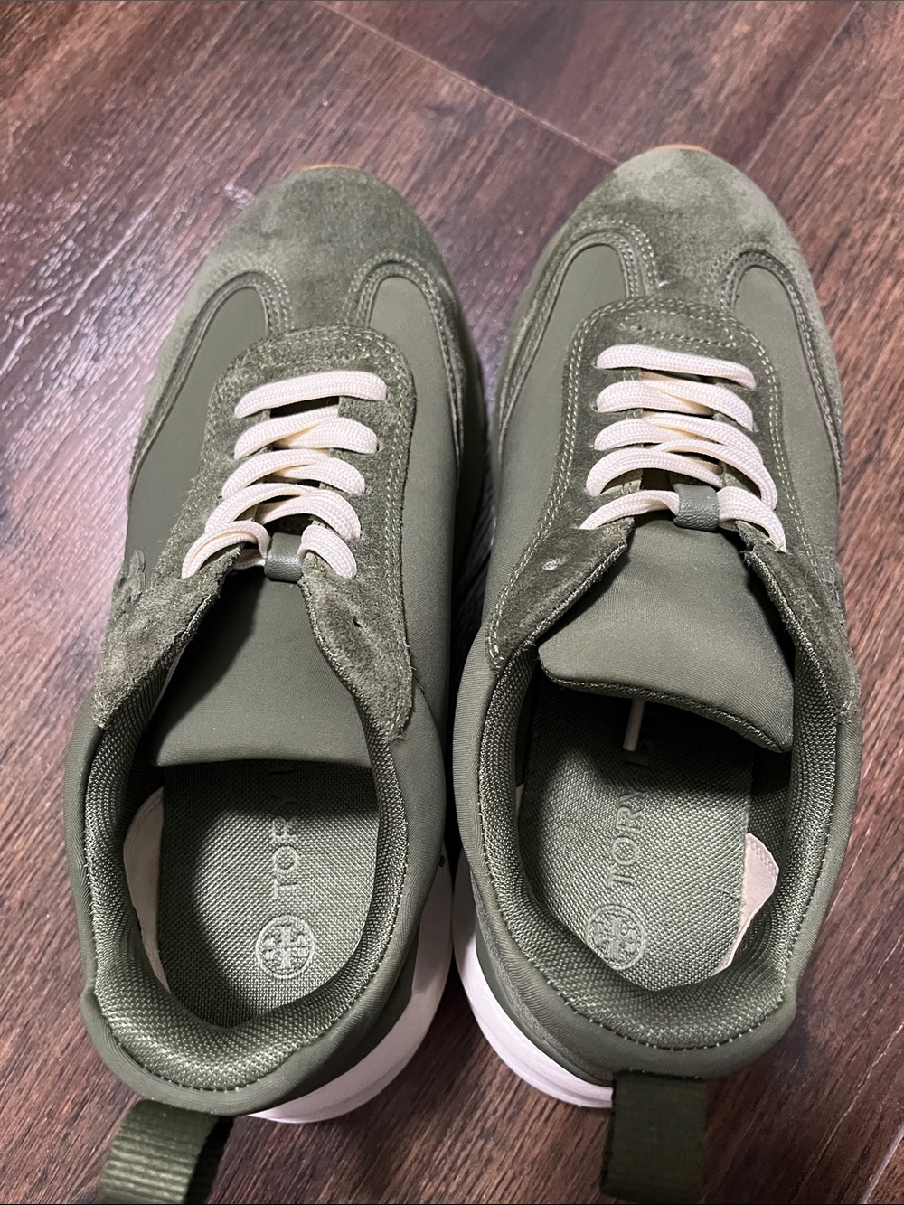 Tory Burch - Good Luck Sneaker - Palm Leaf- Olive Green/Off White - Picture 4 of 8